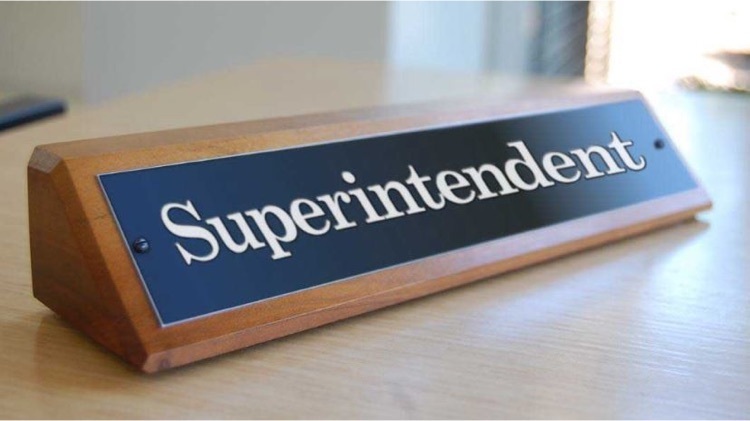superintendent desk sign