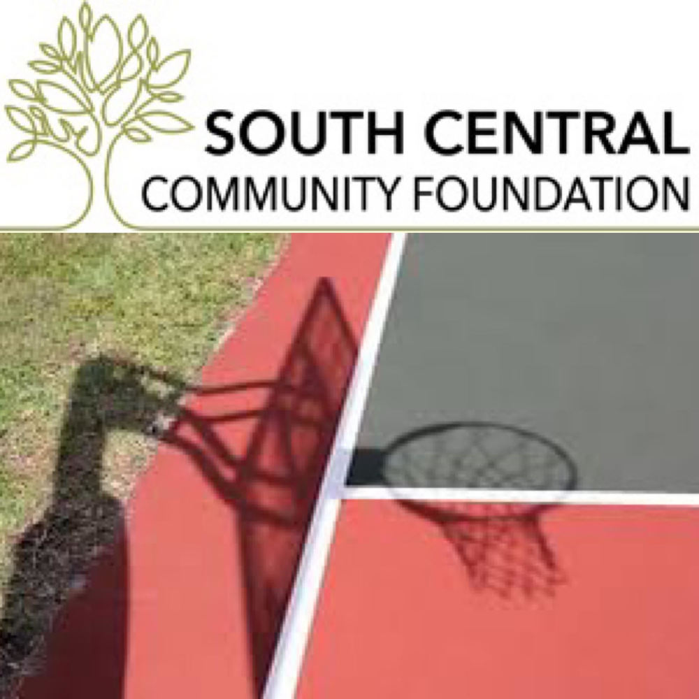 SCCF logo and BB court