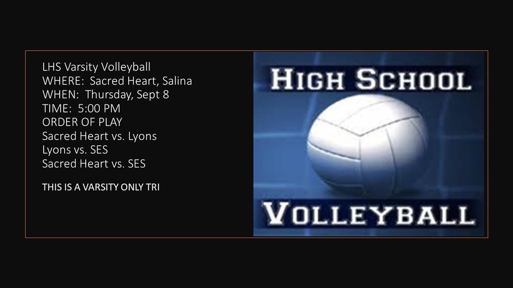 LHS Varsity Volleyball at Sacred Heart Salina