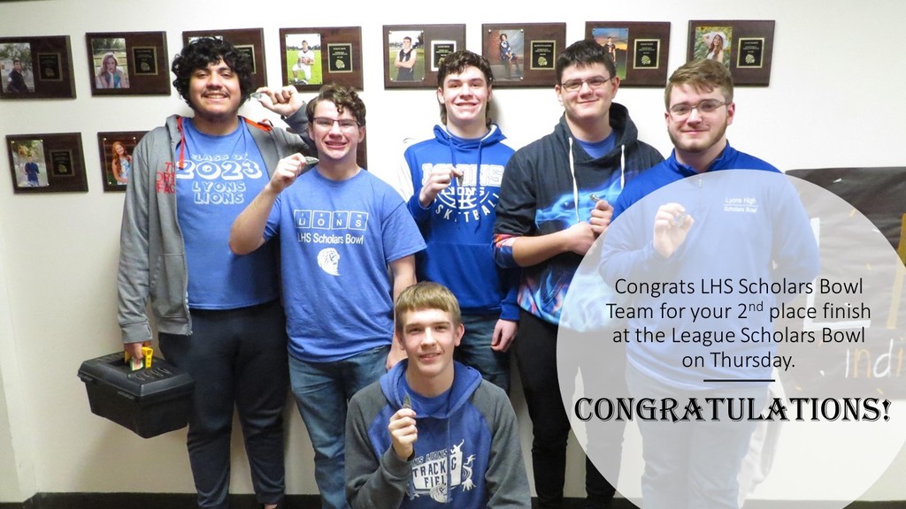 LHS Scholars Bowl team takes 2nd at League.