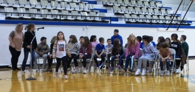 Students seated at spelling bee